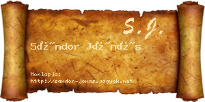 Sándor Jónás névjegykártya