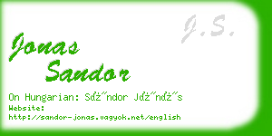 jonas sandor business card
